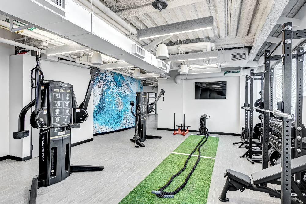 Fitness center with modern cardio machines